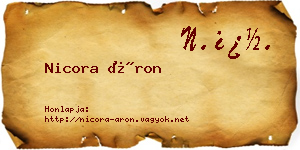 Nicora Áron névjegykártya